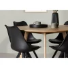 Ruokailuryhmä Venture Home, ⌀120cm Yakidon-pöytä + 4 mustaa Zeno-tuolia