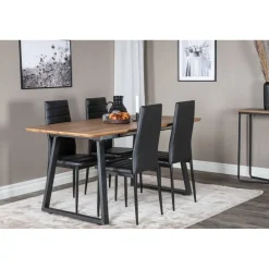 Ruokailuryhmä Venture Home, jatkettava Inca-pöytä + 4 Slim High-tuolia, keinonahka
