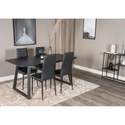 Ruokailuryhmä Venture Home, jatkettava Inca-pöytä + 4 Slim High-tuolia, keinonahka