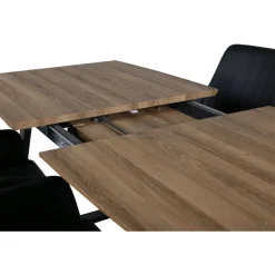 Ruokailuryhmä Venture Home, jatkettava ruskea/musta Inca-pöytä + 4 Comfort-tuolia