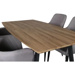 Ruokailuryhmä Venture Home, jatkettava ruskea/musta Inca-pöytä + 4 Comfort-tuolia