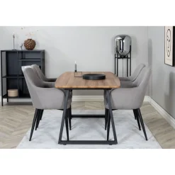 Ruokailuryhmä Venture Home, jatkettava ruskea/musta Inca-pöytä + 4 Comfort-tuolia