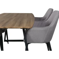 Ruokailuryhmä Venture Home, jatkettava ruskea/musta Inca-pöytä + 4 Comfort-tuolia