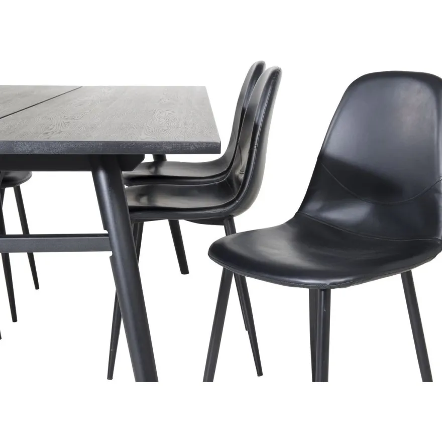 Ruokailuryhmä Venture Home, Sleek-ruokapöytä + 6 Polar-tuolia
