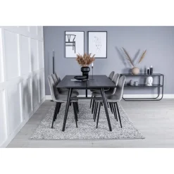 Ruokailuryhmä Venture Home, Sleek-ruokapöytä + 6 Polar-tuolia