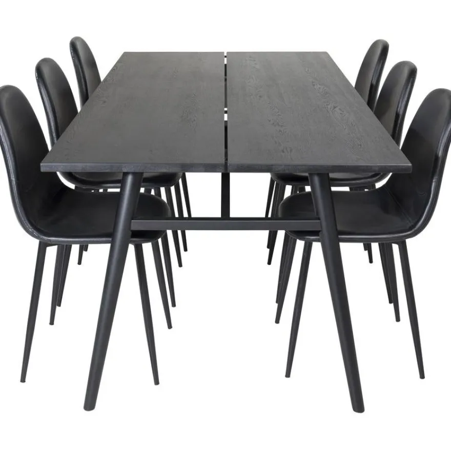 Ruokailuryhmä Venture Home, Sleek-ruokapöytä + 6 Polar-tuolia