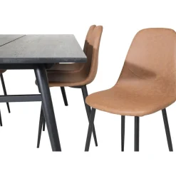 Ruokailuryhmä Venture Home, Sleek-ruokapöytä + 6 Polar-tuolia