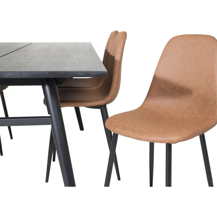 Ruokailuryhmä Venture Home, Sleek-ruokapöytä + 6 Polar-tuolia