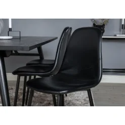 Ruokailuryhmä Venture Home, Sleek-ruokapöytä + 6 Polar-tuolia