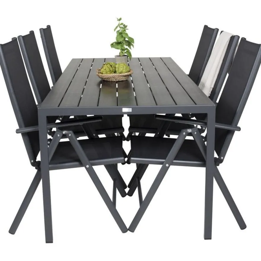 Ruokailuryhmä Venture Home, 205x90cm Break-pöytä + 6 Break-säätötuolia