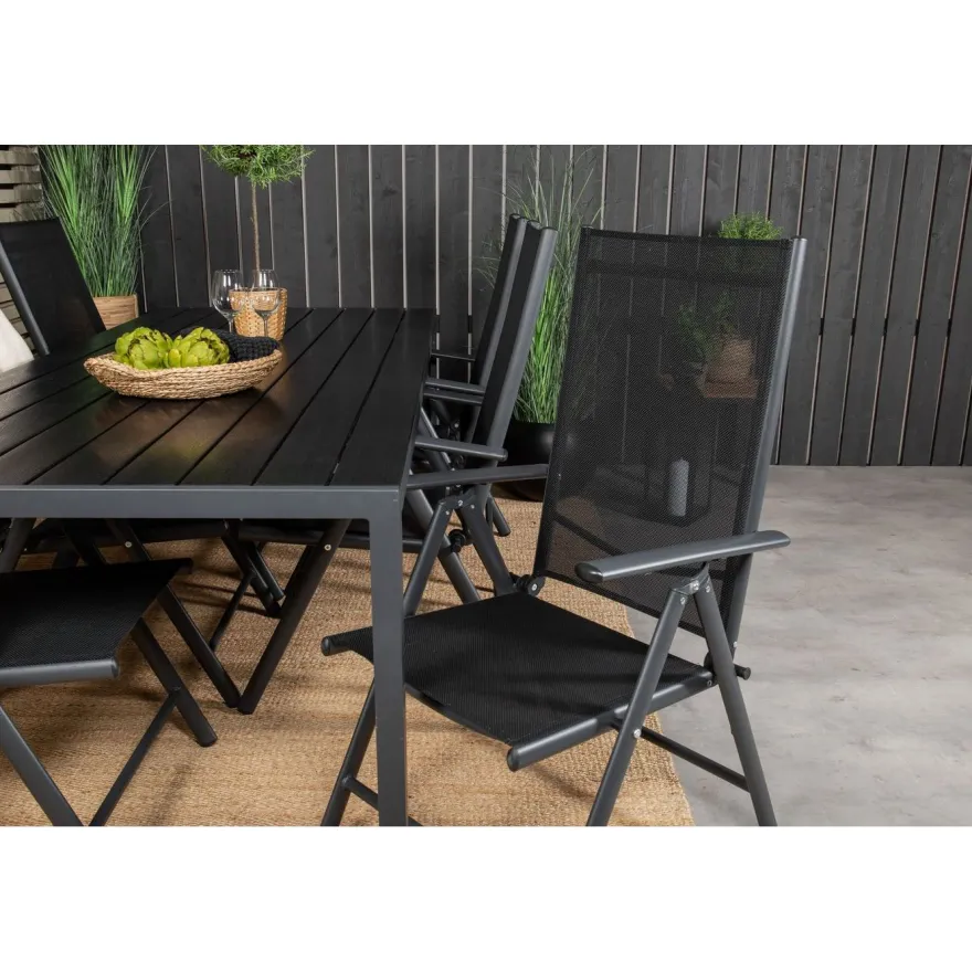 Ruokailuryhmä Venture Home, 205x90cm Break-pöytä + 6 Break-säätötuolia