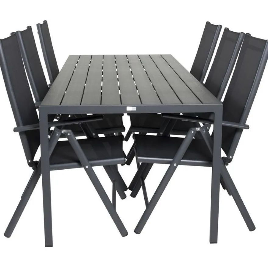 Ruokailuryhmä Venture Home, 205x90cm Break-pöytä + 6 Break-säätötuolia