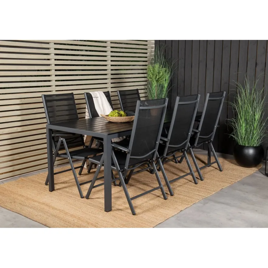 Ruokailuryhmä Venture Home, 205x90cm Break-pöytä + 6 Break-säätötuolia
