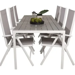 Ruokailuryhmä Venture Home, 205x90cm Break-pöytä + 6 Break-säätötuolia