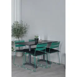Ruokailuryhmä Venture Home, 120x70cm Denver-pöytä + 4 Lina-tuolia