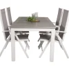 Ruokailuryhmä Venture Home, 152/210x90cm harmaa/valkoinen jatkettava Albany-pöytä + 4 harmaa/valkoista Break-säätötuolia