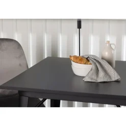Ruokailuryhmä Venture Home, 80x80cm musta Tempe-pöytä + 2 vaaleanharmaata Eva-tuolia