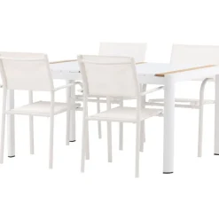 Ruokailuryhmä Venture Home, 150x100cm Togo-pöytä + 4 pinottavaa Santorini-tuolia
