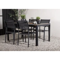 Ruokailuryhmä Venture Home, 150x100cm Togo-pöytä + 4 pinottavaa Santorini-tuolia