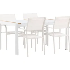 Ruokailuryhmä Venture Home, 150x100cm Togo-pöytä + 4 pinottavaa Santorini-tuolia