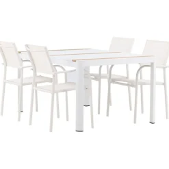 Ruokailuryhmä Venture Home, 150x100cm Togo-pöytä + 4 pinottavaa Santorini-tuolia