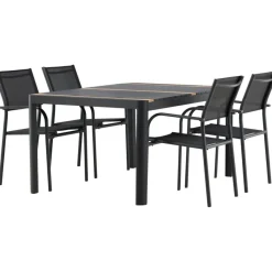 Ruokailuryhmä Venture Home, 150x100cm Togo-pöytä + 4 pinottavaa Santorini-tuolia