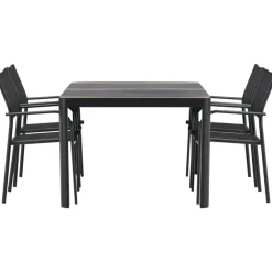 Ruokailuryhmä Venture Home, 150x100cm Togo-pöytä + 4 pinottavaa Santorini-tuolia