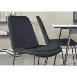 Ruokailuryhmä Venture Home, 140x90cm valkoinen Estelle-pöytä + 4 mustaa Muce-tuolia