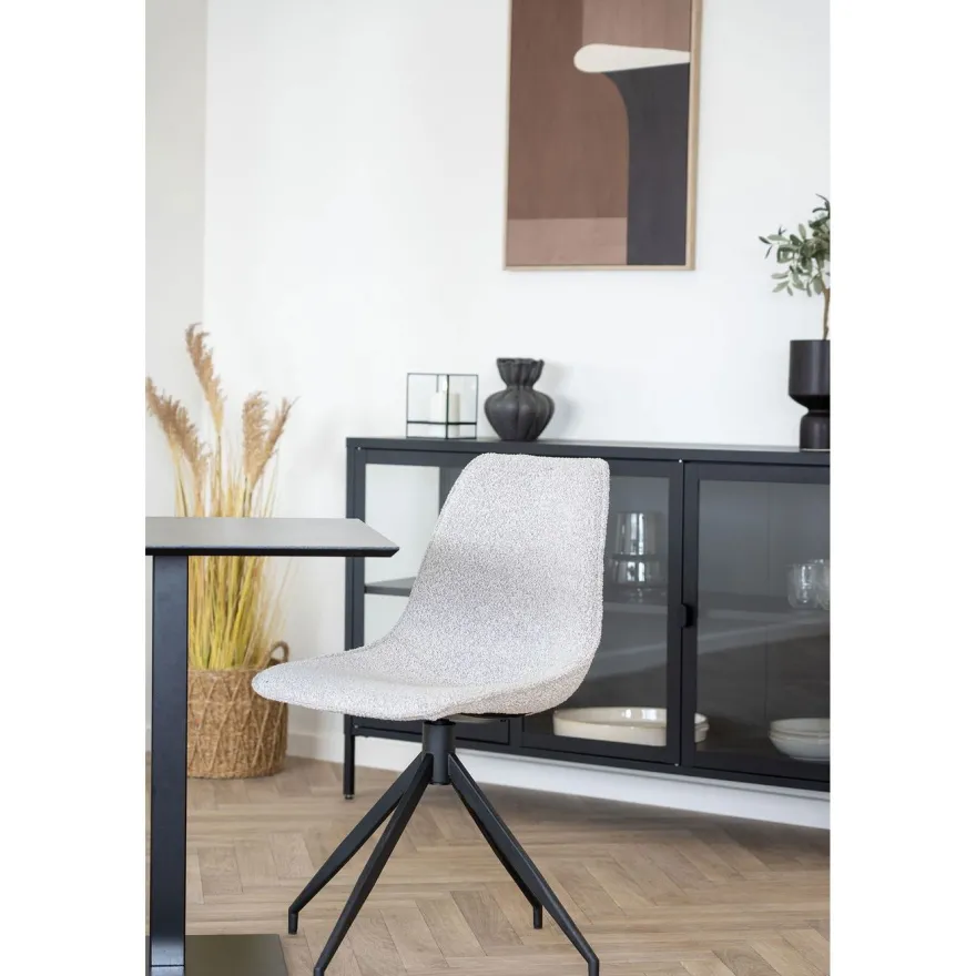 Ruokapöydän tuoli House Nordic Monaco, pyörivä, beige bouclé