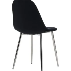 Ruokapöydän tuoli Venture Home Polar Velvet, musta/kromi