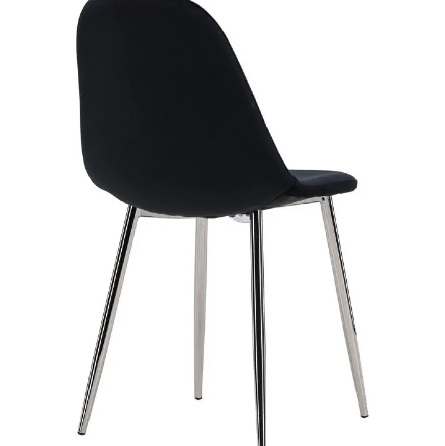 Ruokapöydän tuoli Venture Home Polar Velvet, musta/kromi
