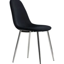 Ruokapöydän tuoli Venture Home Polar Velvet, musta/kromi