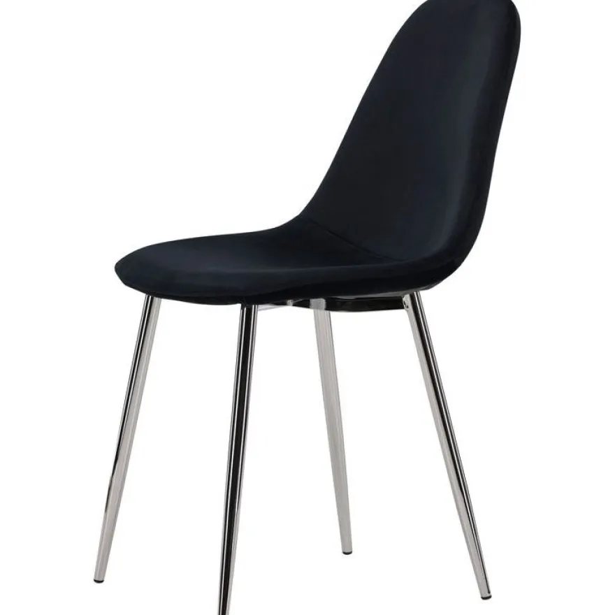 Ruokapöydän tuoli Venture Home Polar Velvet, musta/kromi