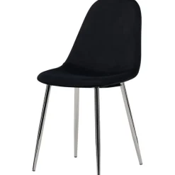 Ruokapöydän tuoli Venture Home Polar Velvet, musta/kromi