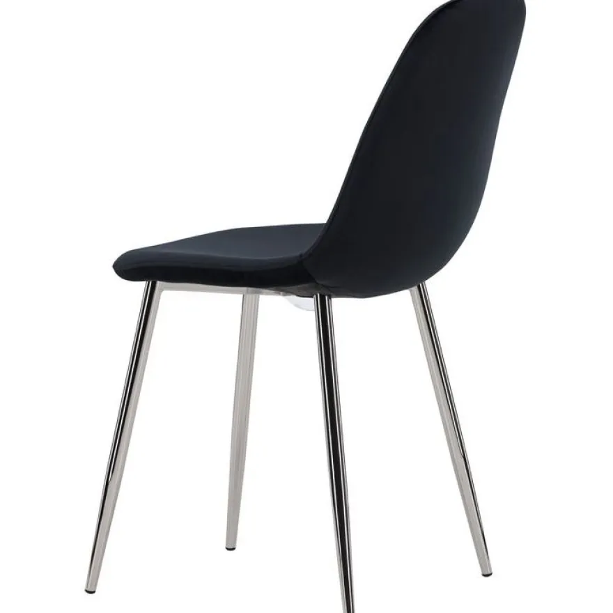 Ruokapöydän tuoli Venture Home Polar Velvet, musta/kromi
