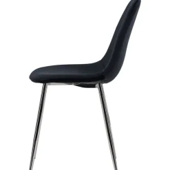 Ruokapöydän tuoli Venture Home Polar Velvet, musta/kromi