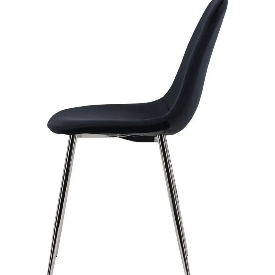 Ruokapöydän tuoli Venture Home Polar Velvet, musta/kromi
