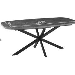 Ruokapöytä Home4You RAMONA 180/220x90xK75 cm, eri värejä