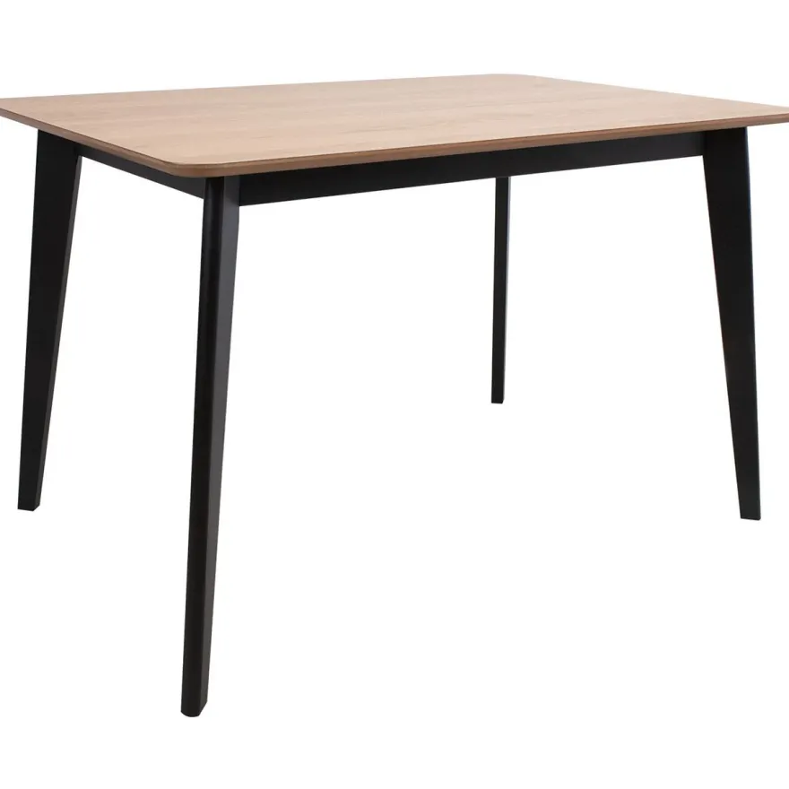 Ruokapöytä Home4You ROXBY 120x80xK76 cm, tammi/musta, ruskea