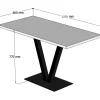 Ruokapöytä Linento Furniture Sun Table, 133x66cm, hopeakoivu/musta