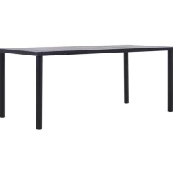 Ruokapöytä musta ja betoninharmaa 200x100x75 cm mdf