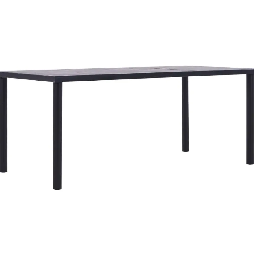 Ruokapöytä musta ja betoninharmaa 200x100x75 cm mdf