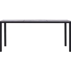 Ruokapöytä musta ja betoninharmaa 200x100x75 cm mdf
