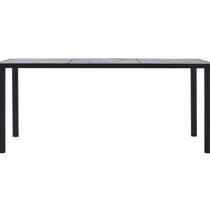 Ruokapöytä musta ja betoninharmaa 200x100x75 cm mdf