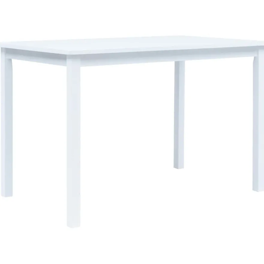 Ruokapöytä valkoinen 114x71x75 cm kumipuu