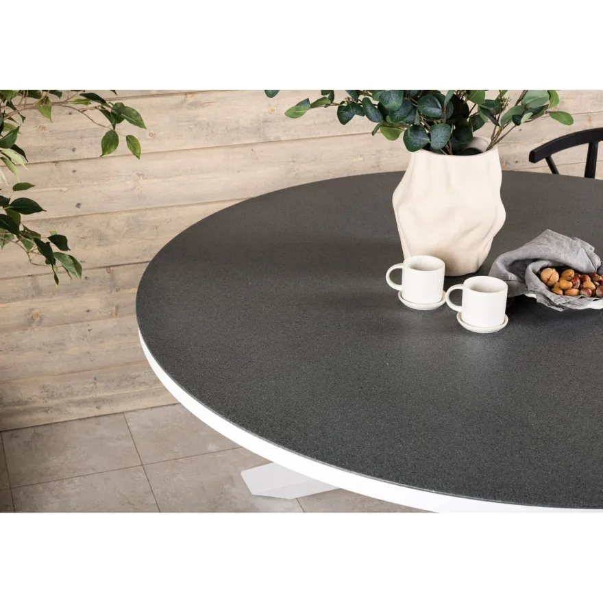 Ruokapöytä Venture Home Copacabana, ø140cm, harmaa/valkoinen