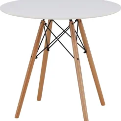 Ruokapöytä Venture Home Danburi, ⌀60cm, valkoinen/puu
