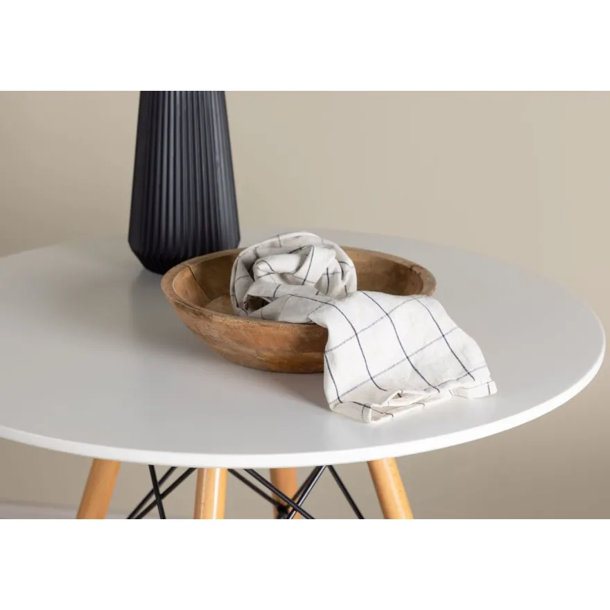 Ruokapöytä Venture Home Danburi, ⌀60cm, valkoinen/puu