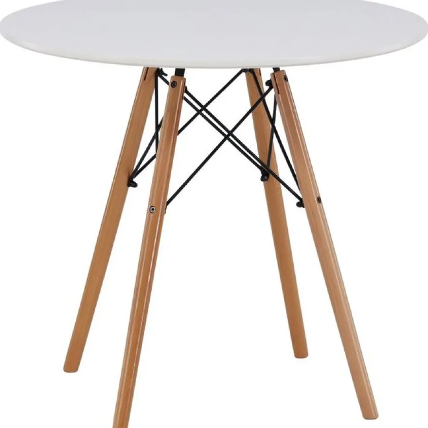 Ruokapöytä Venture Home Danburi, ⌀60cm, valkoinen/puu