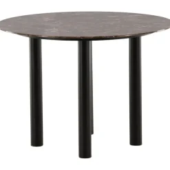 Ruokapöytä Venture Home Havsten, ⌀106cm, ruskea marmorikuvio